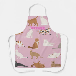 Personalisiertes süßes rosa Katzenmuster-Geschenk  Schürze