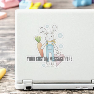 Personalisiertes süßes Stofftier Hase Aufkleber
