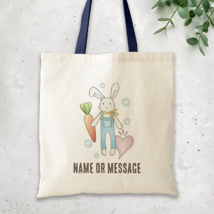 Personalisiertes süßes Stofftier Hase Tragetasche