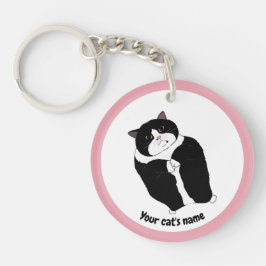 Personalisiertes süßes Tuxedo-Katze-Liebhaber-Schl Schlüsselanhänger