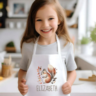 Personalisiertes süßes Waldhörnchen Kinderschürze