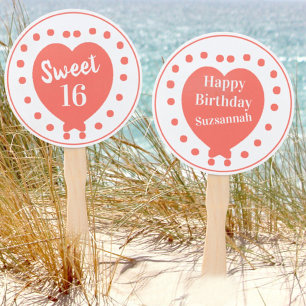 Personalisiertes Sweet 16 Alles Gute zum Geburtsta Fächer