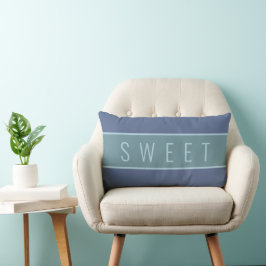 Personalisiertes "SWEET" Blaues und graues Lumbalk Lendenkissen