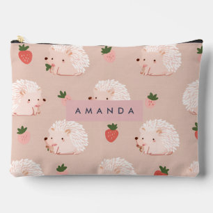 Personalisiertes Sweet Igel & Strawberry Muster Zubehörtasche