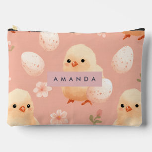 Personalisiertes Sweet Pastel Baby Chick Muster Zubehörtasche