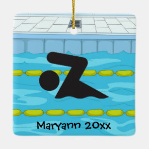 Personalisiertes Swim-Design Keramikornament