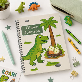 Personalisiertes T-Rex Süßes Dinosaurier-Schulheft Notizblock