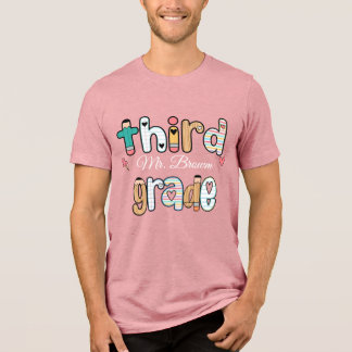 Personalisiertes T-Shirt für Drittklässler-Lehrer Tri-Blend Shirt