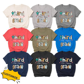 Personalisiertes T-Shirt für Lehrer der dritten Kl Tri-Blend Shirt