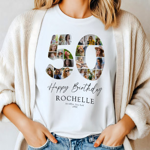 Personalisiertes T-Shirt mit Fotocollage zum 50. G