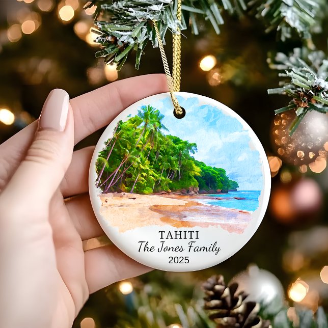 Personalisiertes Tahiti-Ornament, Französisch-Poly Keramik Ornament (Von Creator hochgeladen)