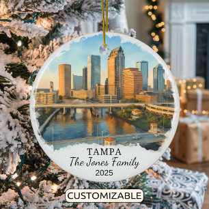 Personalisiertes Tampa-Ornament, Florida Keramik Ornament