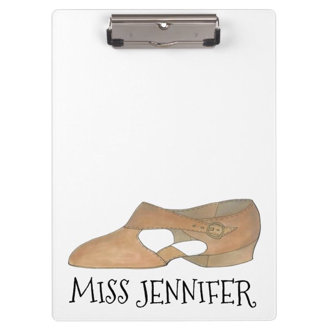 Personalisiertes Tan Lyrical Shoe Dance Teacher-Ge Klemmbrett (Vorderseite)