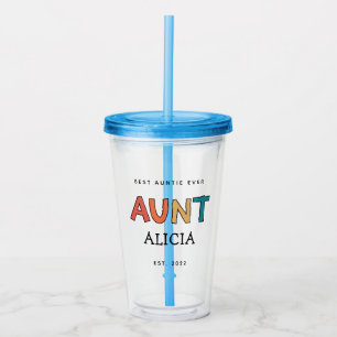 Personalisiertes Tante Retro-Geschenk Beste Tante Acryltrinkbecher