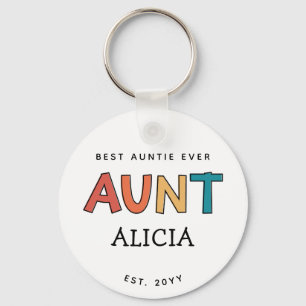 Personalisiertes Tante Retro-Geschenk Beste Tante Schlüsselanhänger
