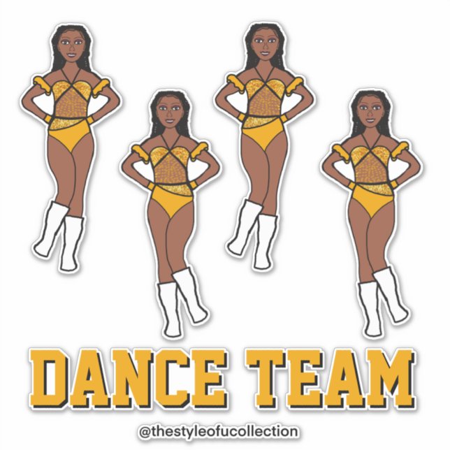 Personalisiertes Tanzteam Sonnenblumensteine Aufkleber (Vorderseite)