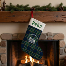 Personalisiertes Tartan-Familienhaus-Weihnachten  Kleiner Weihnachtsstrumpf
