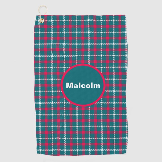 Personalisiertes Tartan Golfhandtuch (Vorderseite)