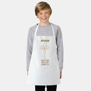 Personalisiertes Taufjubiläum Goldkreuz Schürze