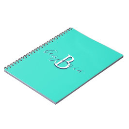 Personalisiertes teales Monogramm Anfangsbuchstabe Notizblock