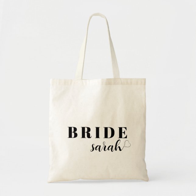 Personalisiertes Team Braut Brautparty Bridesmaid Tragetasche (Vorne)