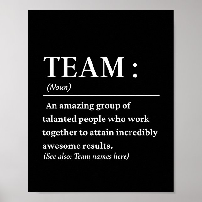 Personalisiertes Team für die Teamdefinition Poster (Vorne)