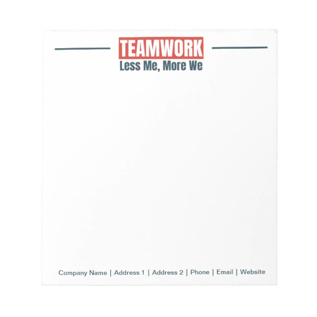 Personalisiertes Team Inspiration Office Corporate Notizblock (Vorderseite)