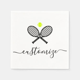Personalisiertes Tennis Ball Racket Party Serviette