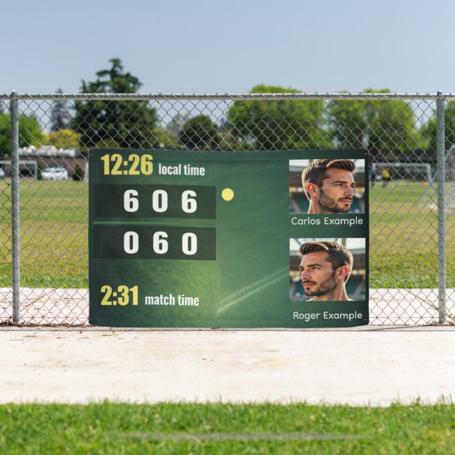 Personalisiertes Tennis-Ergebnis-Board – Benutzerd Banner (InSitu)