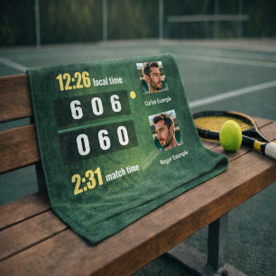 Personalisiertes Tennis-Ergebnis-Scoreboard Handtuch