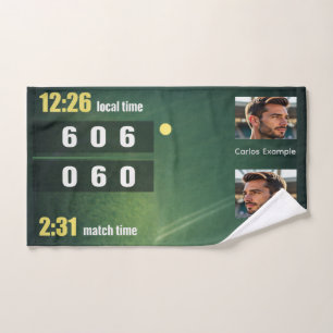 Personalisiertes Tennis-Ergebnis-Scoreboard Handtuch