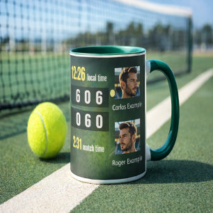 Personalisiertes Tennis-Ergebnis-Scoreboard Tasse