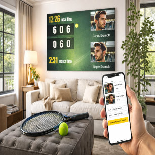 Personalisiertes Tennis-Ergebnis-Tableau – Benutze Leinwanddruck