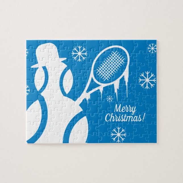 Personalisiertes Tennisball-Schneemann Weihnachtsp (Horizontal)