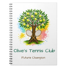 Personalisiertes Tennisklub-Notizbuch für Kinder