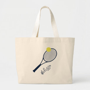 Personalisiertes Tennisspielerprogramm und Ball-Lo Jumbo Stoffbeutel