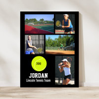 Personalisiertes Tennisteam Fotocollage Namensschu