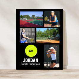 Personalisiertes Tennisteam Fotocollage Namensschu Poster