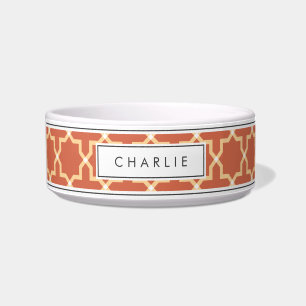 Personalisiertes Terracotta & White Star-Muster Napf