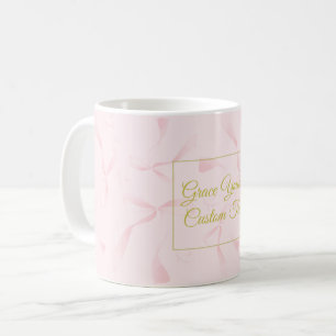Personalisiertes Text-Rosaband-Muster-Design Kaffeetasse