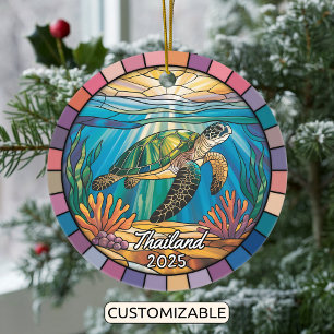 Personalisiertes thailändisches Ornament, Meeressc Keramik Ornament