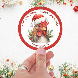 Personalisiertes Thema Farm Weihnachten Runder Aufkleber