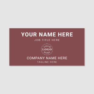 Personalisiertes Tiefburgund 3" x 1,5" Rechteck Namensschild