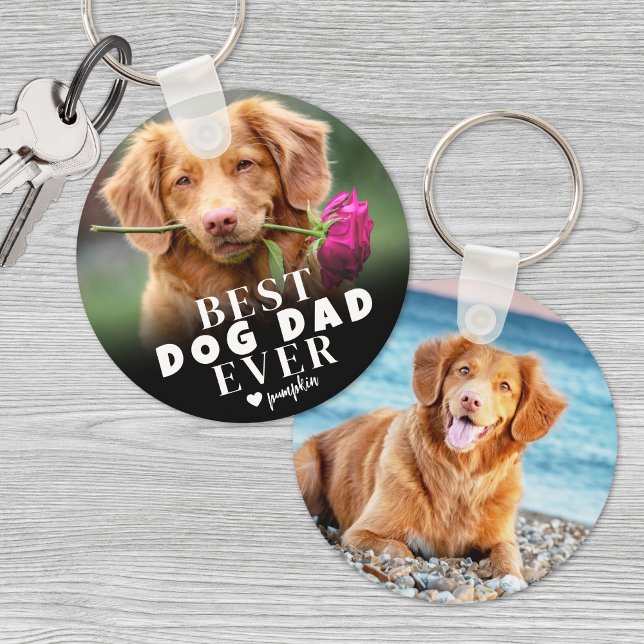 Personalisiertes Tier Bester Hund Vater Foto Schlüsselanhänger (Personalized Pet Best Dog Dad Photo keychain)