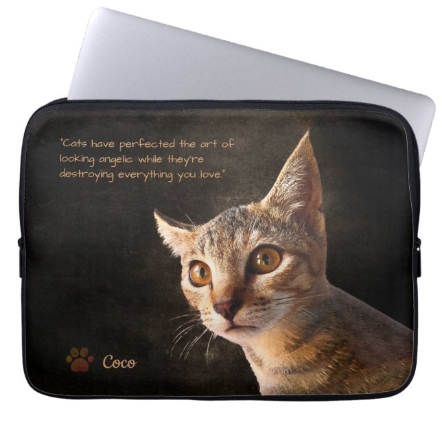 Personalisiertes Tier-Foto Cat Dog Benutzerdefinie Laptopschutzhülle (Vorderseite)