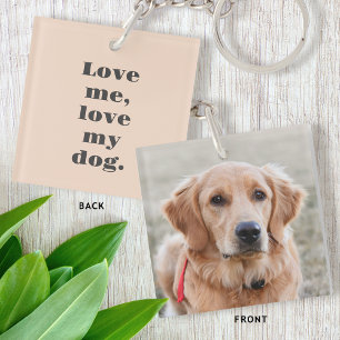 Personalisiertes Tier Foto Hund Lover Dusty Pink Schlüsselanhänger