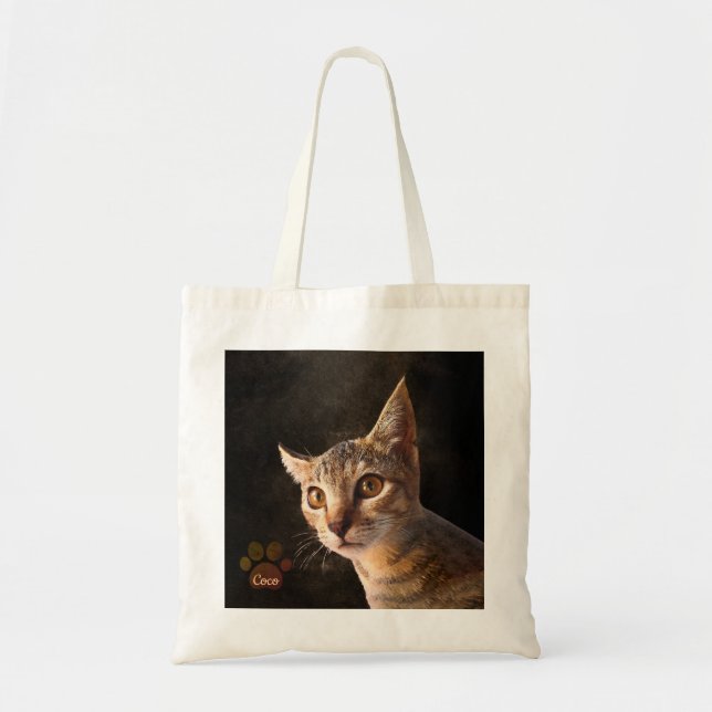 Personalisiertes Tier-Foto-Katze-Hund-Sake-Vorlage Tragetasche (Vorne)