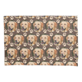 Personalisiertes Tier Foto Muster Dog Brown Kissenbezug