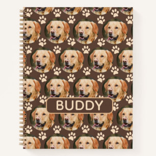 Personalisiertes Tier Foto Muster Dog Name Spirale Notizbuch