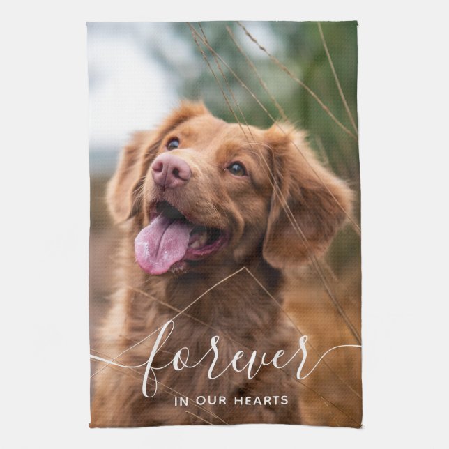Personalisiertes Tier-Memorial-Hund-Foto Geschirrtuch (Vertikal)
